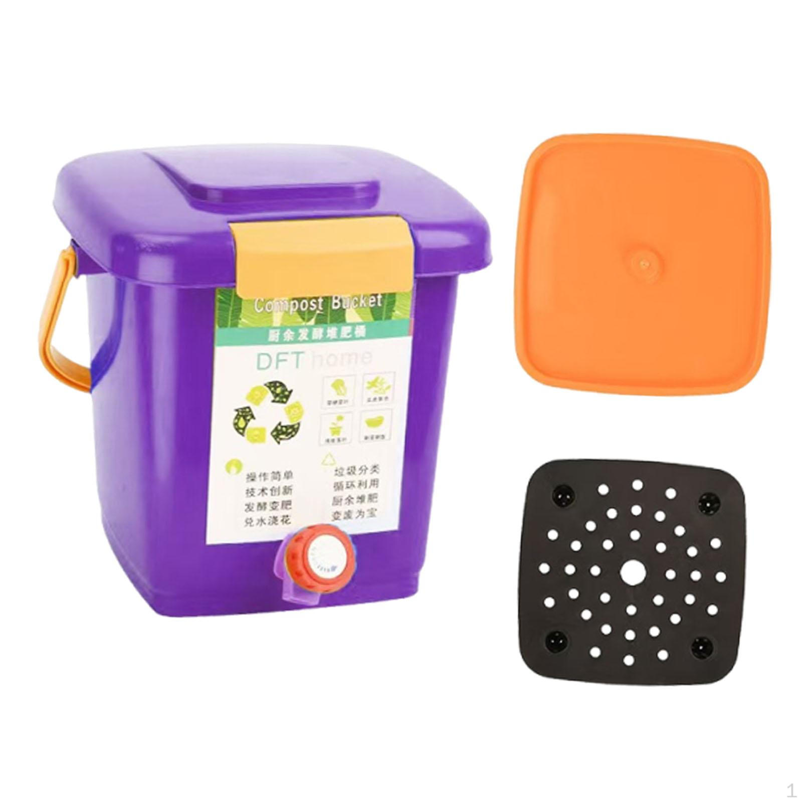 

Kitchen Compost Bucket Waste Container Multifunction Thickened Handle Durability Easy to Move