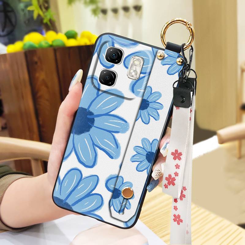 Anti-knock Oil Painting Phone Case For Infinix Hot50i/Smart9/X6531/X6532 Back Cover Wristband Fashion Design Shockproof