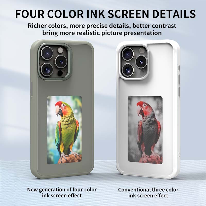 Eink Screen Smart NFC Refesh Phone Case for IPhone 16 15 14 13 Pro Max DIY Eink Back Display Protection Case Battery Free