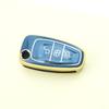 Gold Edge Auto Car Shell Fob Folding Key Case Cover Holder For Ford C-Max S-Max Focus 2 3 MK3 ST RS Ecosport Kuga Escape Fiesta Mondeo