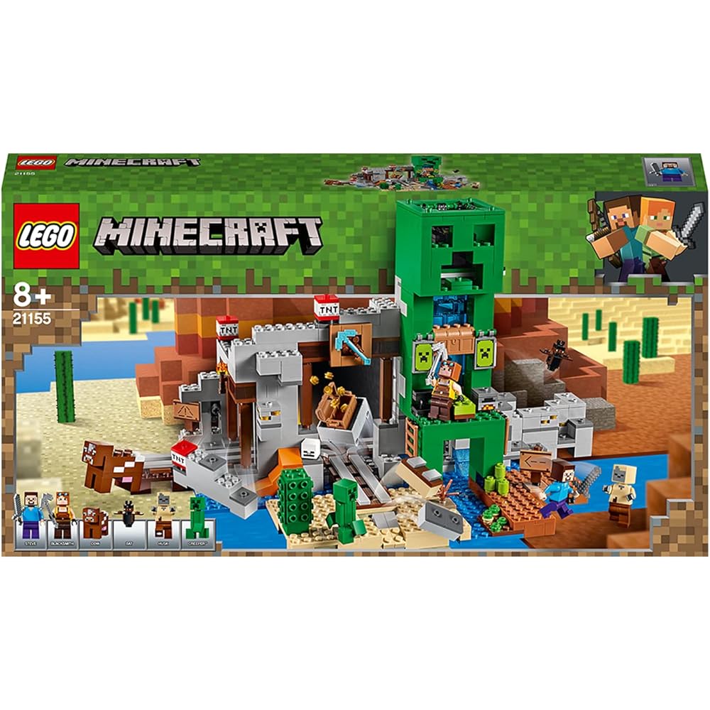 LEGO Minecraft Creeper Statue Mining Set 21155 Building Blocks Toy for Kids