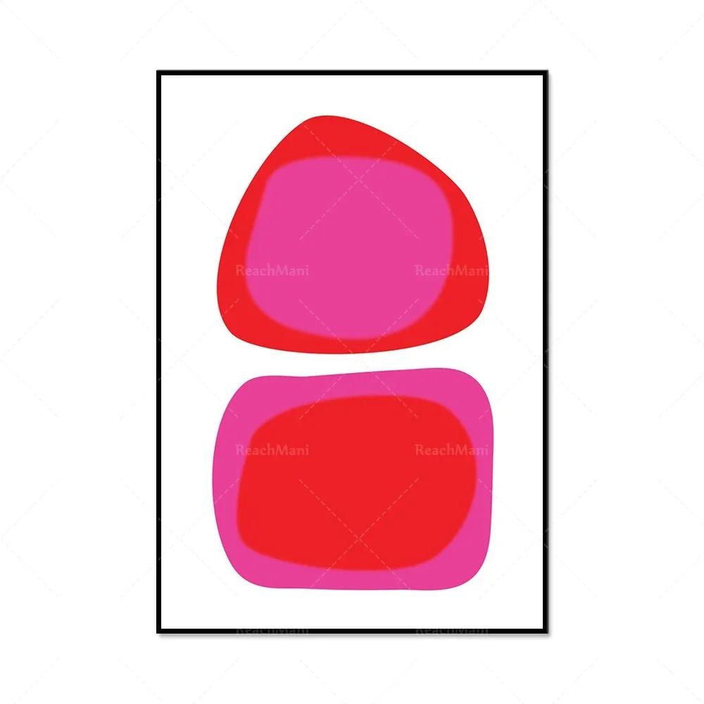 Abstract Art Red Pink Poster Hi Gallery Wall Modern Home Decoration Canvas Painting Wall Art Gift