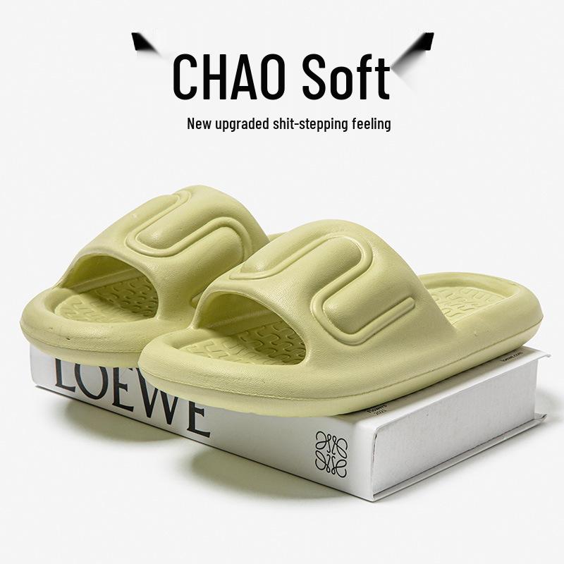 Damen- und Herren-Sommer-Rutschfeste Indoor-Badezimmer-Slipper - Kackhaufen-Emoji-Design.