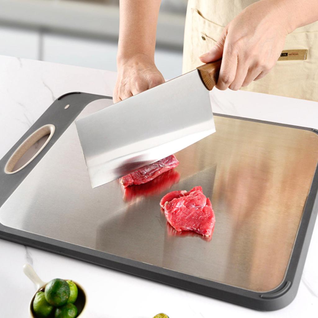 304 Stainless Steel Cutting Board Household Kitchen Food Double-Sided Cutting Board for Cutting Fruit Vegetable Chopping Board