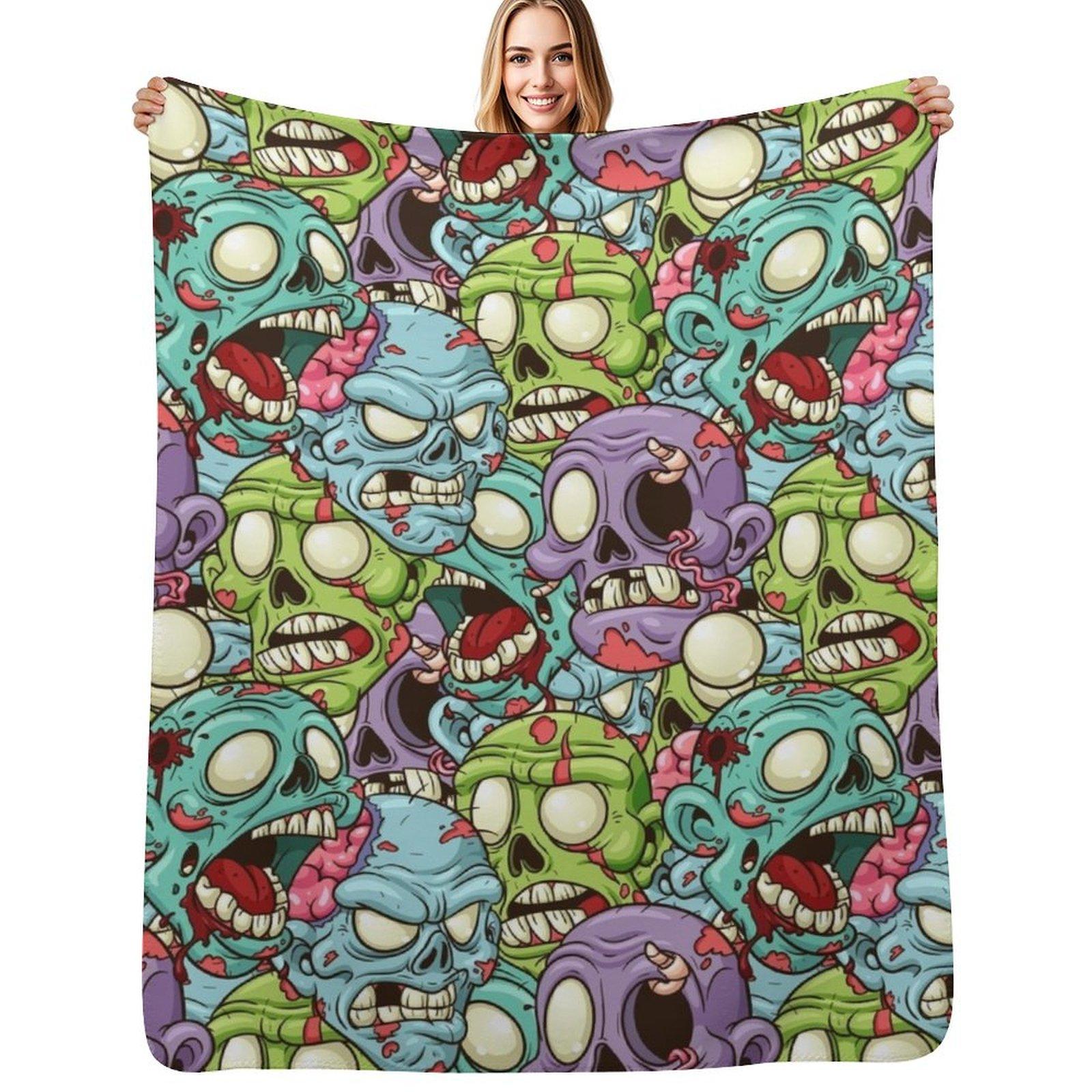 Zombies Throw Blanket Outdoor Soft Blanket for Picnic Beach Camping 102x76cm(40x30in)