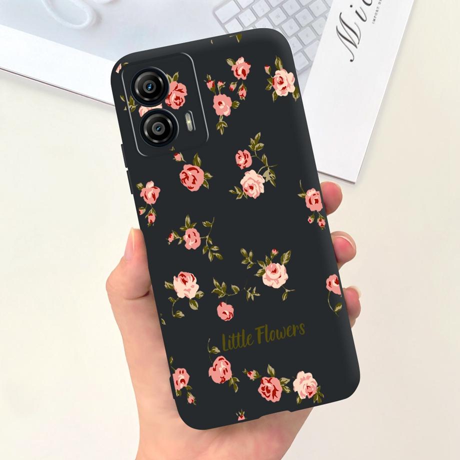 For Motorola Moto G73 5G Phone Case Black Soft Silicone Anti-knock Cover For MotorolaG73 G 73 Capa Panda Rabbit Cat Luxury Capa