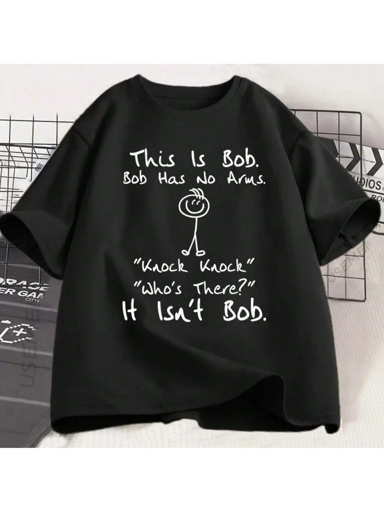 This Is Bob Funny T Shirt Wounisex Black Humor T-Shirt Casual Short Sleeve Graphic Tees Soft Summer Tops Wounisex Clothes S разноцветный