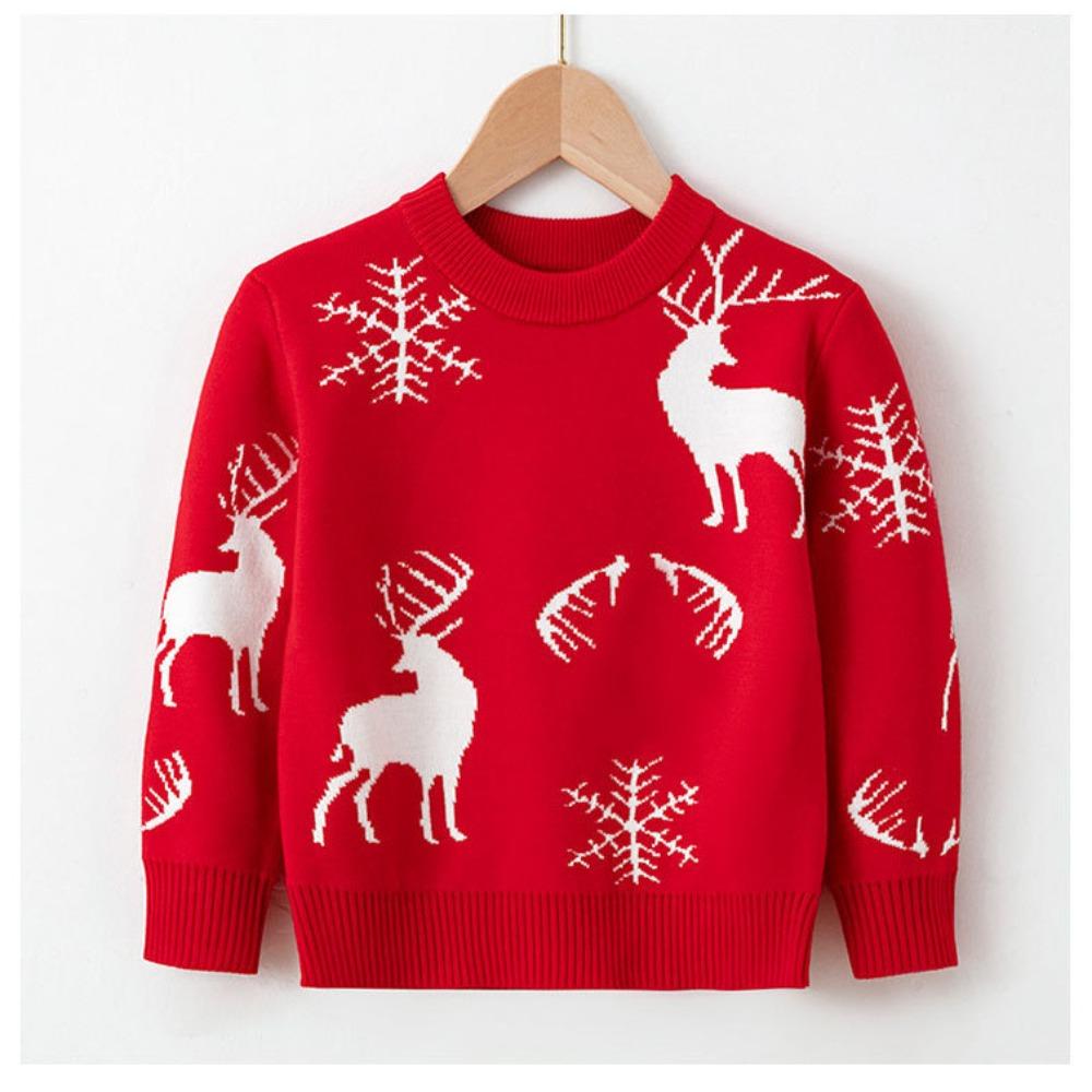 Autumn/Winter New Arrivals: Boys' and Girls' Knitted Sweaters Christmas Snowflake and Reindeer Children's Jumpers