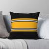 Pittsburgh Gul Svart Randig Kvadratisk Kuddfodral Polyester Linne Sammet Tryckt Dragkedja Dekorativt Kuddfodral Soffkuddefodral 18"