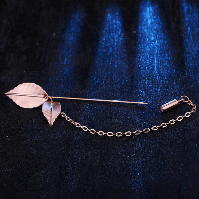 Korean Artistic Leaf Brooch - Unisex Lapel Pin for Suits and Jackets