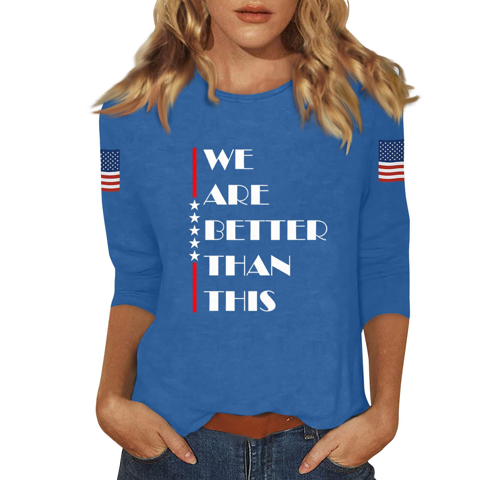 

Women s Casual Fashionable Sexy Comfortable Neck Three-Quarter Sleeve Top S синий