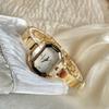 Minimalist Octagonal Rhinestone Dial Ladies Quartz Watch Thin Metal Bangle Elegant Daily Wrist Watch