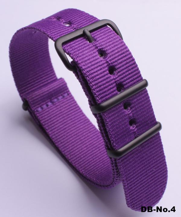 Black Nylon & Canvas Watch Strap with Vacuum-Plated Buckle