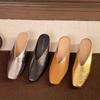 Summers New Style Women Slippers Square Toe Elegant Sandals Women Luxury Designer Shoes Comfortable Slip on Slipper Slides Women
