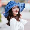 Hat, Women's Summer Large Brim Gauze Hat, Polka Dot Floral Organza, Sunscreen Hat, Rolled Edge, Fashionable Sun Hat