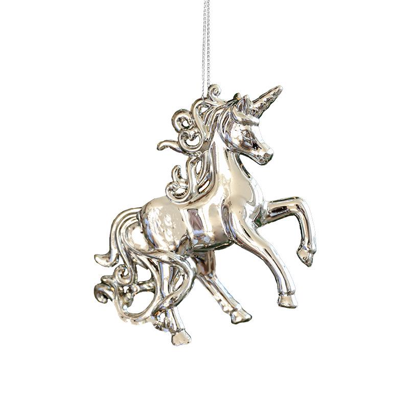 Silver Irregular Electroplated Christmas Tree Ornaments - Glossy Plastic Pendants In Stock