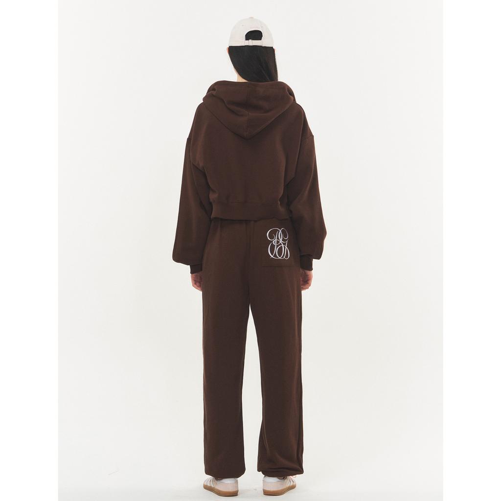 RAWMANTICS Logo Embroidered Pocket Signature Fit Jogger Pants Brown