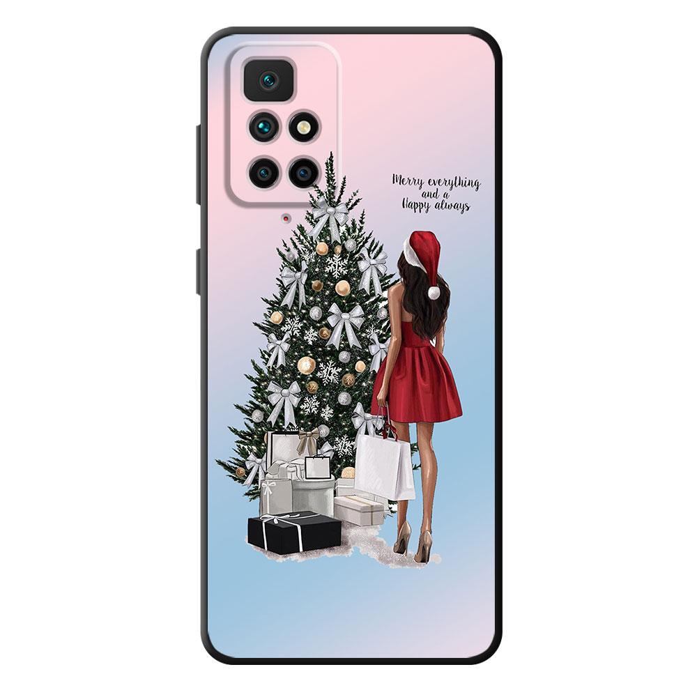Frohe Weihnachten Mädchen Baum Silikon Funda Hülle Coque für Realme 6 5 9i 8i 7 5s V25 6s Narzo 7i 8 9 Pro 8 9 5G SE C17 7Pro 9Pro