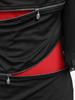 Rosegal Gothic Cowl Front Colorblock Zippered Butterfly Sleeve Top