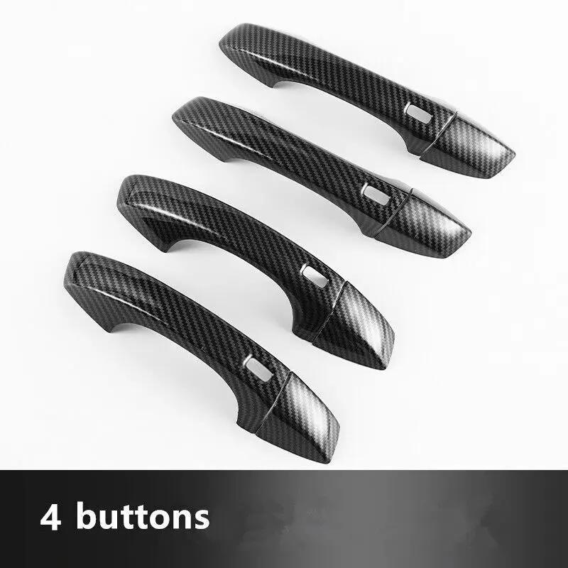 For Seat Ibiza 2018    Carbon Fiber Chrome Car Side Door Handle Cover Trim Sticker Styling Auto Accessories
