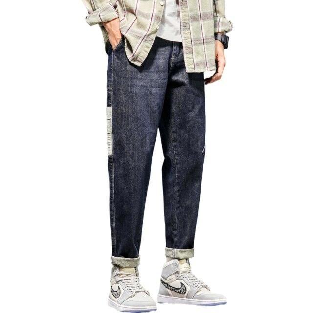 Mens Jeans Harem Pants Fashion Pockets 
