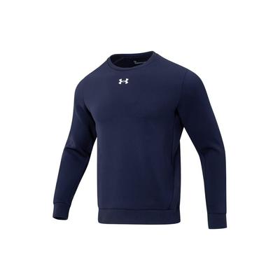 Under Armour Solid Color Casual Sports Crew Neck Pullover Sweatshirt Unisex Sweatshirt Navy 23600306-409
