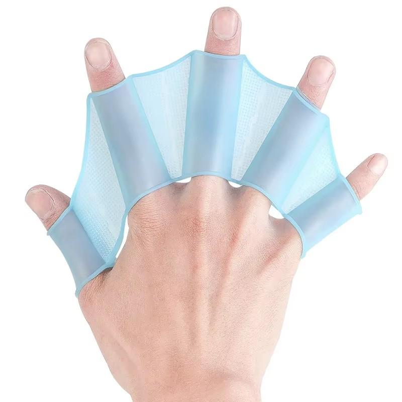 Palmes de natation en silicone pour hommes, femmes, enfants, piscine, sport, entraînement professionnel, doigts, main, gants palmés, équipement L