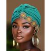 Headwrap Hair Turbans African Turban Flower Pearl Crystal Twisted Head Turban for Women Fashion