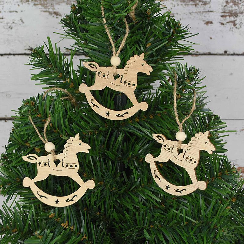 3 Stück Vintage Weihnachten Holzanhänger Ornamente DIY Holzhandwerk Weihnachtsdekorationen Weihnachtsbaum Hängeornamente Geschenke