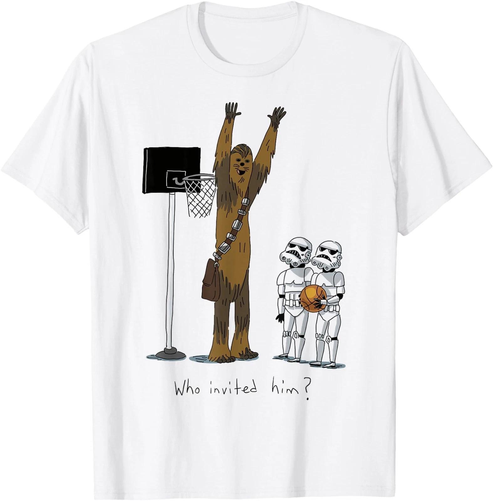 Star Wars Chewbacca Basketball Who Invited Him Disney+ T-Shirt 3XL