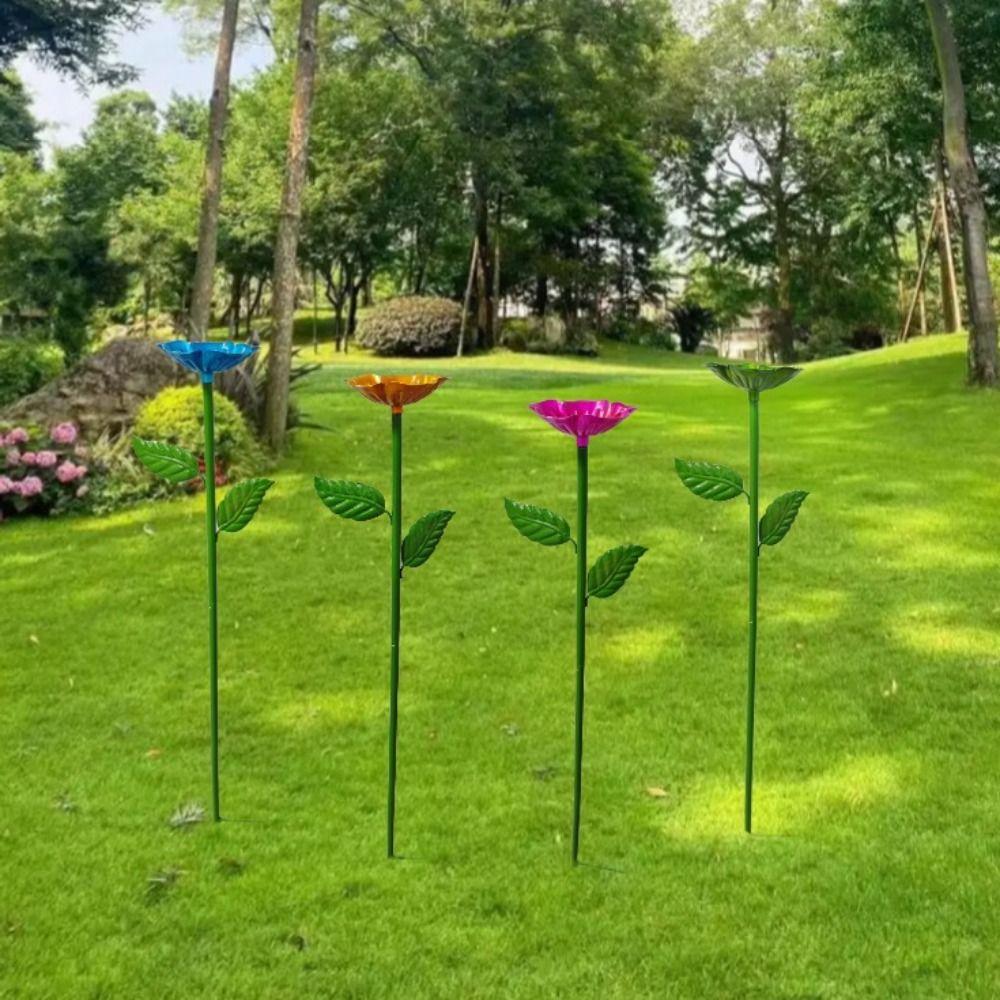 2pcs Water Station Metal Bee Watering Cup Plug-in Waterproof Bee Water Feeder Rust Proof Flower Design Bee Drinking Cups Balcony
