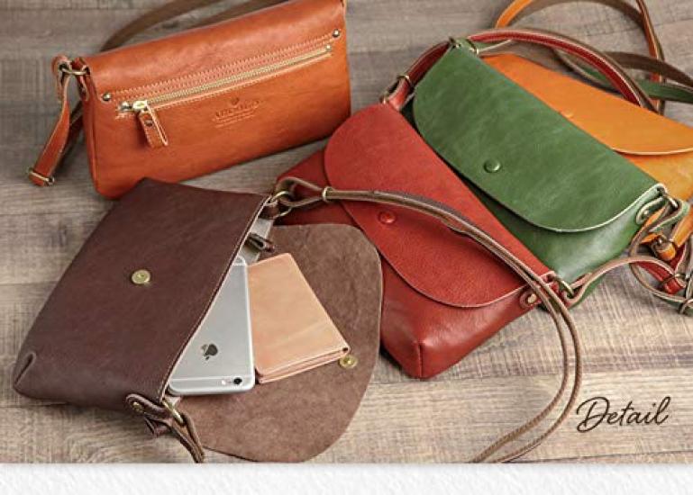 Alcoro Geldbörse aus echtem Leder, Hergestellt in Japan mit Himeji-Leder (Terrakotta)