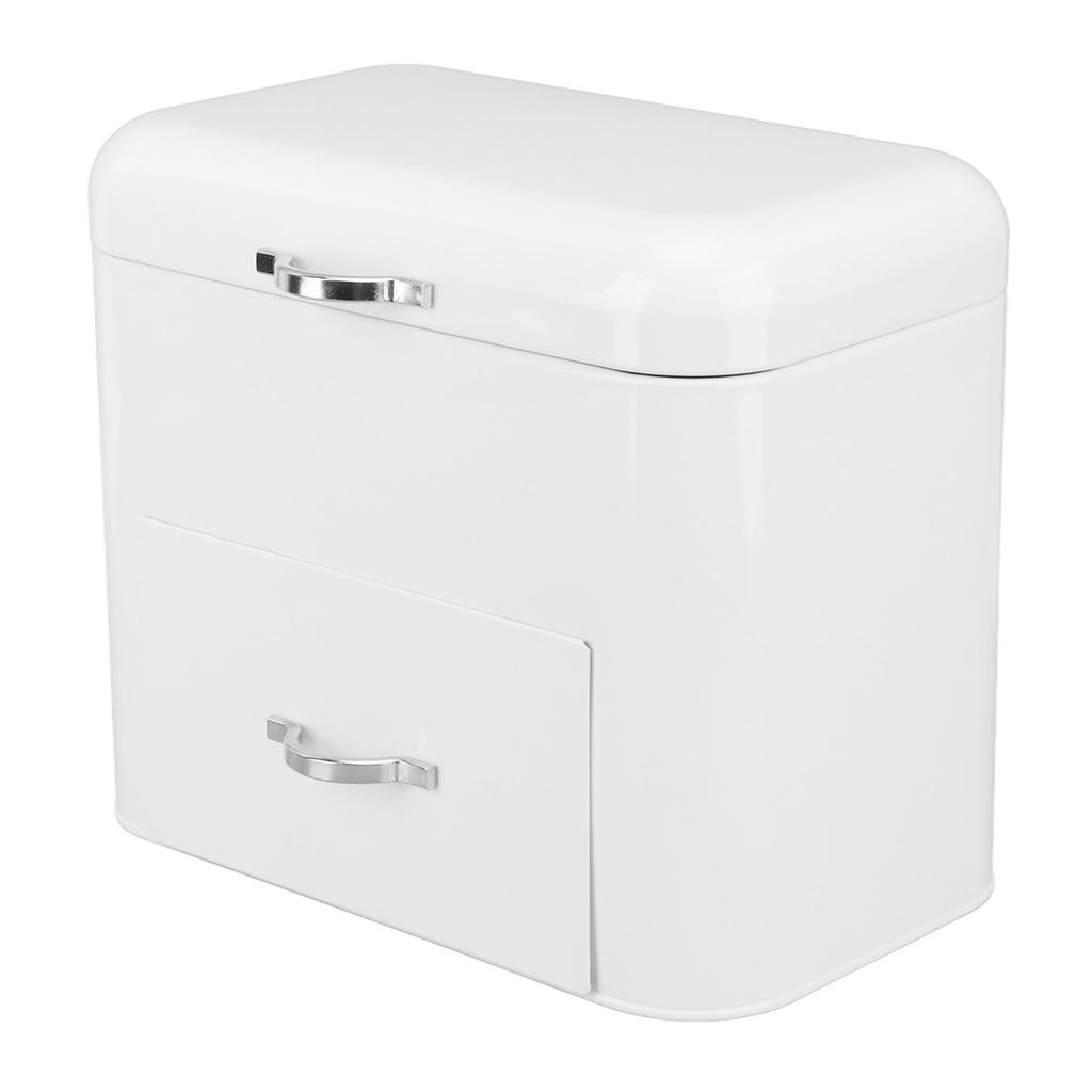 Iron Bread Box 2 Shelves Large Capacity Large Farmhouse Bread Container for Bread Bagels Cookies