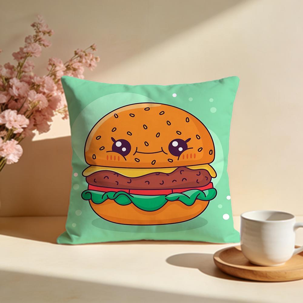 Juicy Burger Cushion Cover Soft Pillow Cases for Home Bedroom Living Room Sofa