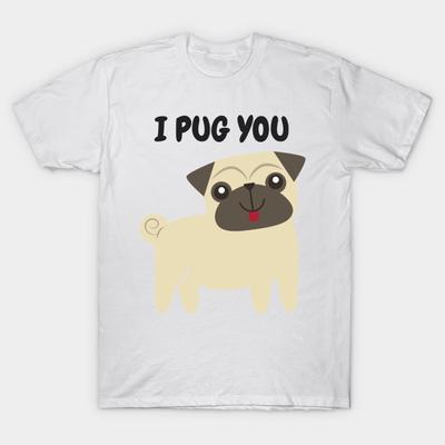 T-Shirt Damen I Pug You Niedlicher Hund Harajuku Print Kawaii T-Shirt Sommer Kurzarm Damen T-Shirt Top Tee