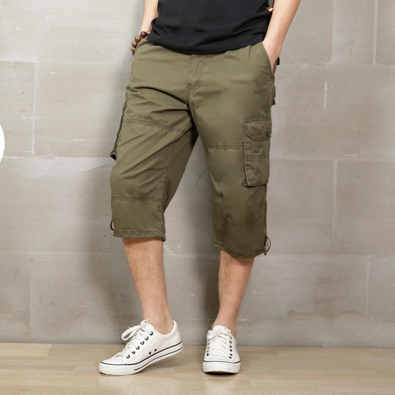 Summer Overalls Thin Loose Shorts Men's Multi-pocket Pants Outdoor Leisure Sports Cropped Pants Men