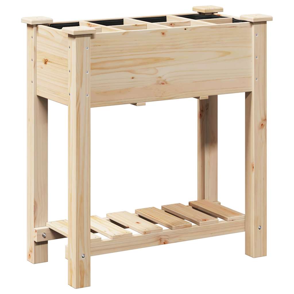 Garden Planter with Shelf Beige 71 X 37 X 76.5 Cm