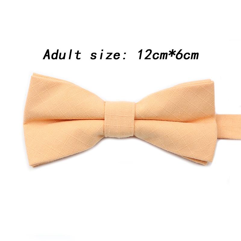 New Color Light Green Pink Peach Solid Cotton Parent-Child Bowtie Sets Kids Pet Men Women Butterfly Daily Cravat Gift Accessory