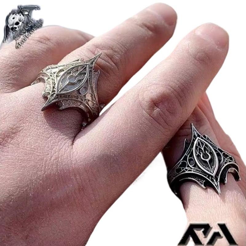 Vintage Gotische Open Ring Onregelmatig Patroon Sieraden voor Mannen Vrouwen Unieke Feestaccessoires Cadeau