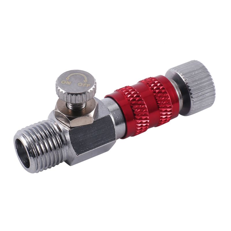 A84E-Airbrush Quick Release Air Control Fitting Adapter 1/8 Inch Threaded Hose Connection Adjustment Valve Tool