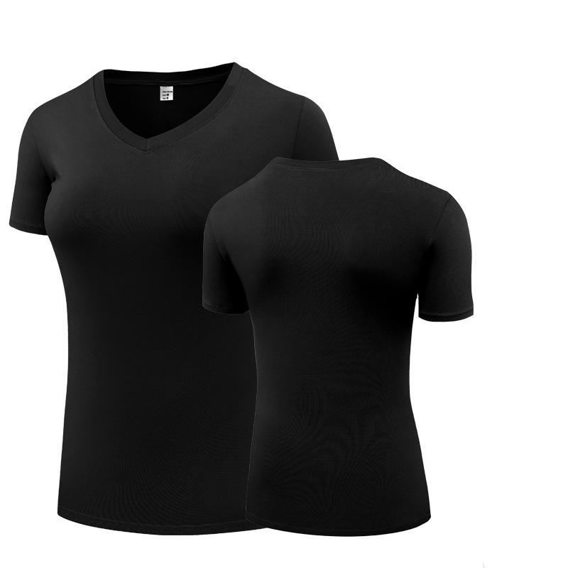 

Женские футболки для фитнеса, быстросохнущие эластичные спортивные блузки для йоги с короткими рукавами, колготки, топы для бега в тренажерном зале 4XL чёрный