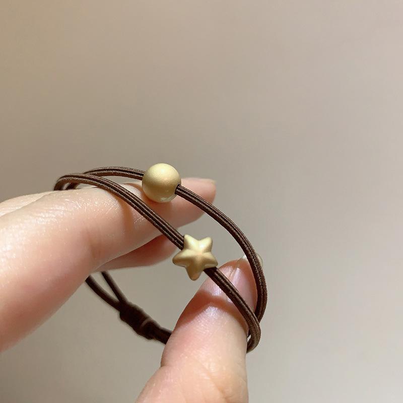 Women Braided Dual Strand Hairband Elastic Ponytail Holder for Daily Wear Dance Sports Travel Meeting