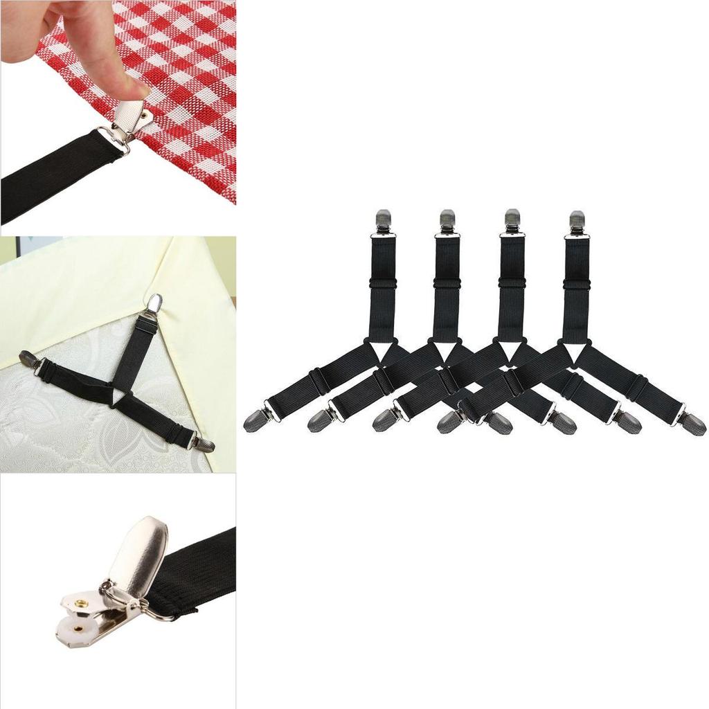 Premium 4 X Triangle Suspender Holder Bed Mattress Sheet Straps Grippers Fasteners For Secure Bedding