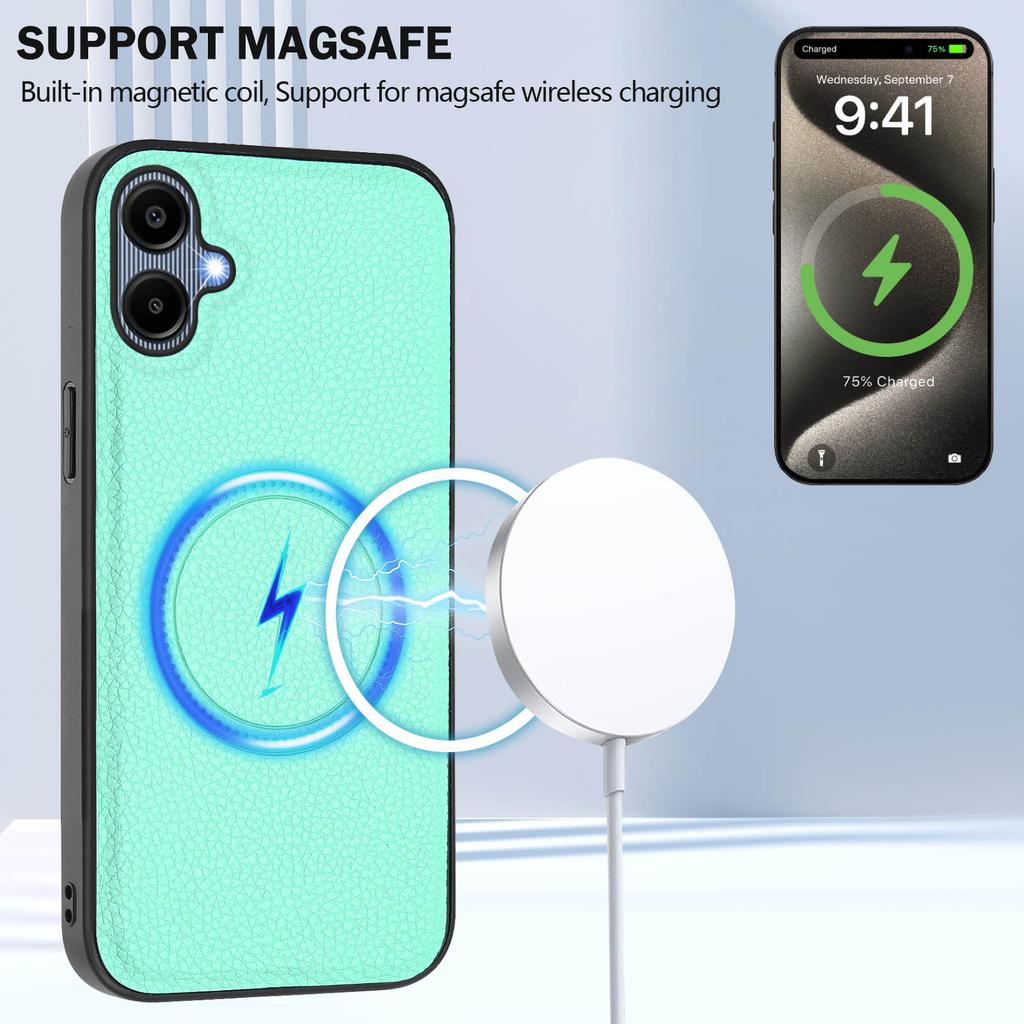 For Samsung Galaxy A05 4G Magnetic Case TPU+PU Leather Phone Back Cover with Detachable Card Holder