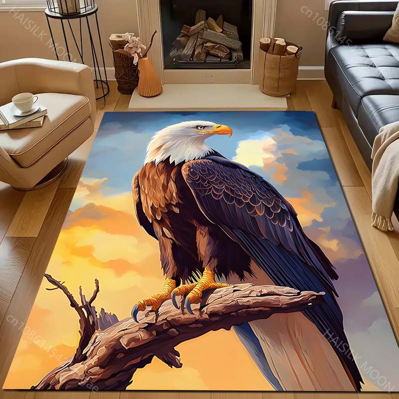 Multiple sizes Eagle perched on branch Carpet for Living Room Bedroom Sofa Home Decor Rus Non-slip Floor Mat Luxury Gift