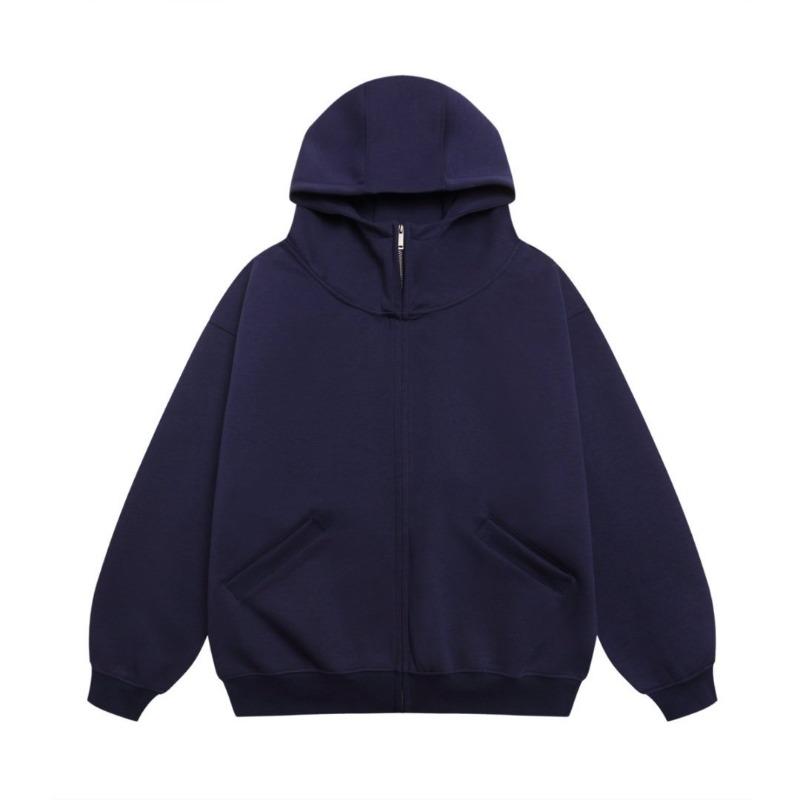 Autumn and Winter New 0 Mamba Cotton Double-ended Zipper Semi-turtleneck Cardigan Jacket Solid Color Loose Casual Hoodie