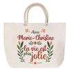 Beach Bag - PLANETEE - Marie-Christine - Large Size - Strong Rope Handle - Personalized Message
