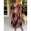 Summer Fashion V-neck Dress Women's Printed Dress Fashionable and Elegant Dress