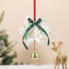 Christmas Crochet Pendant Snowflake Hanging Decoration Xmas Tree Ornament with Jingle Bell for Festive Home Living Room Decor