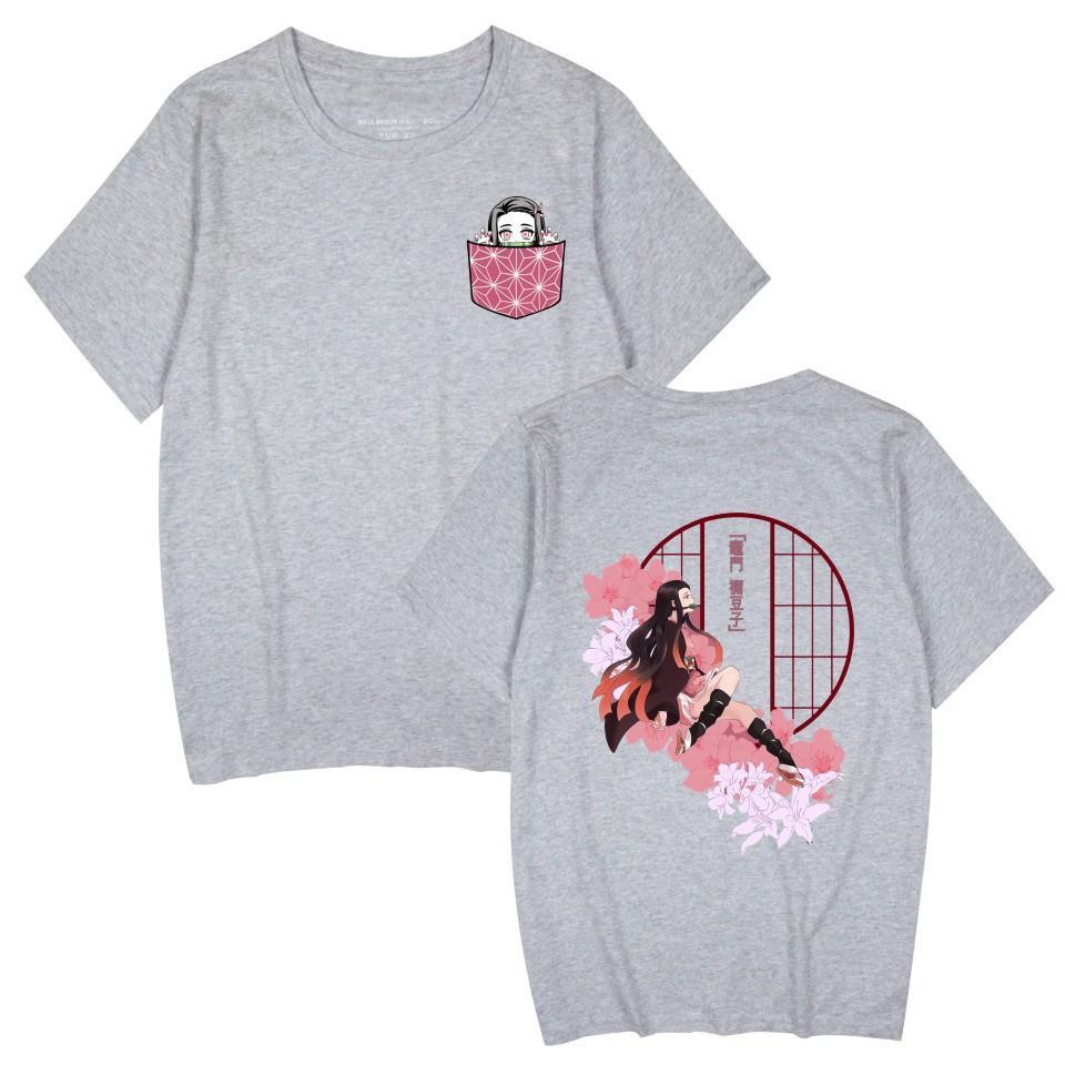 Japan cartoon comics Demon Slayer anime print short-sleeved T-shirt for men and women casual sportswear 0045